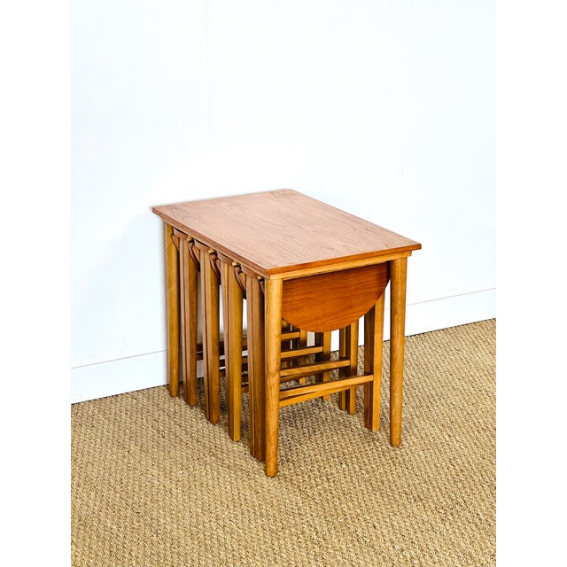 Vintage Scandinavian Nesting Tables, 1960, Set of 5 For Sale - Image 4 of 13