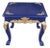 Upcycled Hollywood Regency Navy Blue & Gold Gilded Clawfoot Side Table For Sale