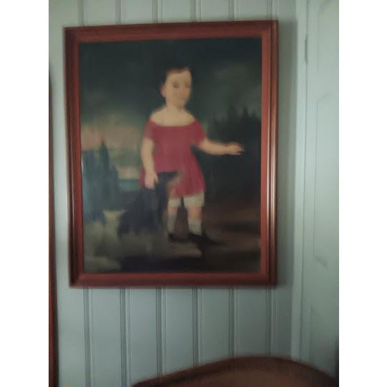 1800's Portrait of a Boy and Dog For Sale - Image 10 of 10