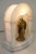 1920s 1920s Rare French Art Nouveau J. B. Hirsch Carved Alabaster Marble Bronze Table Lamp For Sale - Image 5 of 13