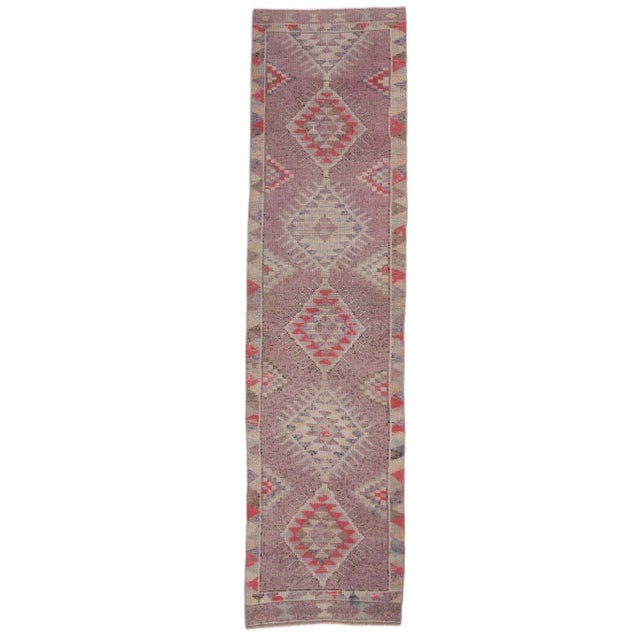 Pink Turkish Hand-Knotted Runner For Sale - Image 8 of 8