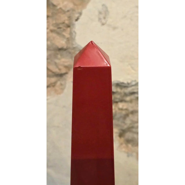 Red Resin Obelisks by Jacques Charpentier, 1990s, Set of 2 For Sale - Image 6 of 8