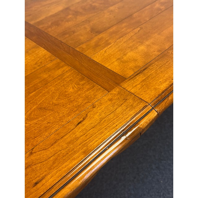 Wood Ethan Allen Maison Collection Dining Table With 2 Leaves For Sale - Image 7 of 12