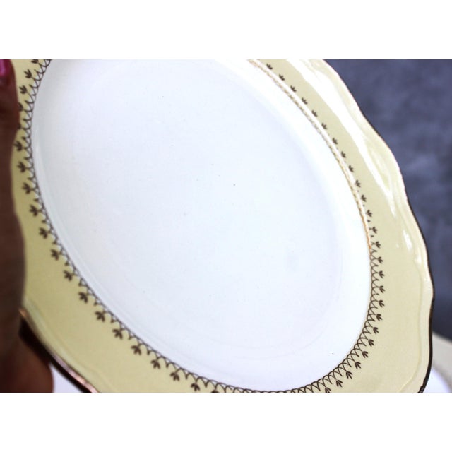 French Porcelain Gold Detailing Lamandinoise Dinner Service, 1970s, Set of 12 For Sale - Image 9 of 13