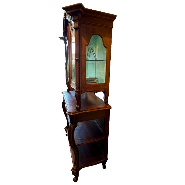 Brown Late 19th Century Two-Part Queen Anne Style Étagère For Sale - Image 8 of 9