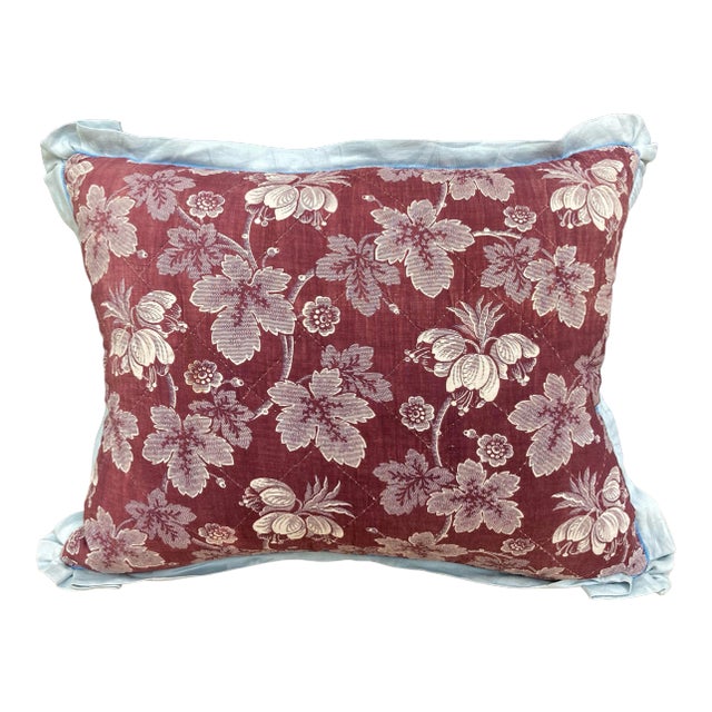 Aubergine Toile Textile Throw Pillow For Sale