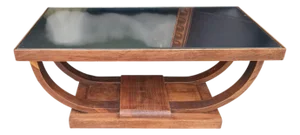 Elevate Your Living Space With a True Masterpiece of 1920s Art Deco Design Mahogany Coffee Table.