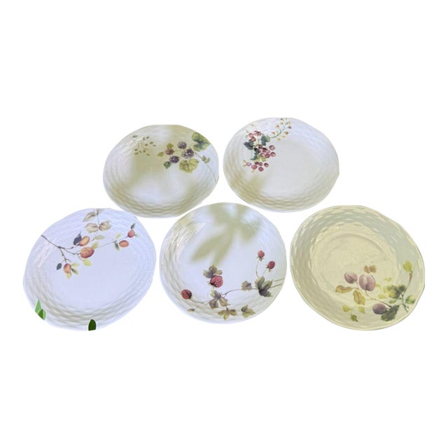 Narumi "Lucy's Garden" Series Floral Bone China Plate - Set of 5 For Sale