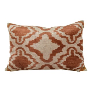 Silk Uzbek Ikat Velvet Hand Made Pillow Cushion For Sale