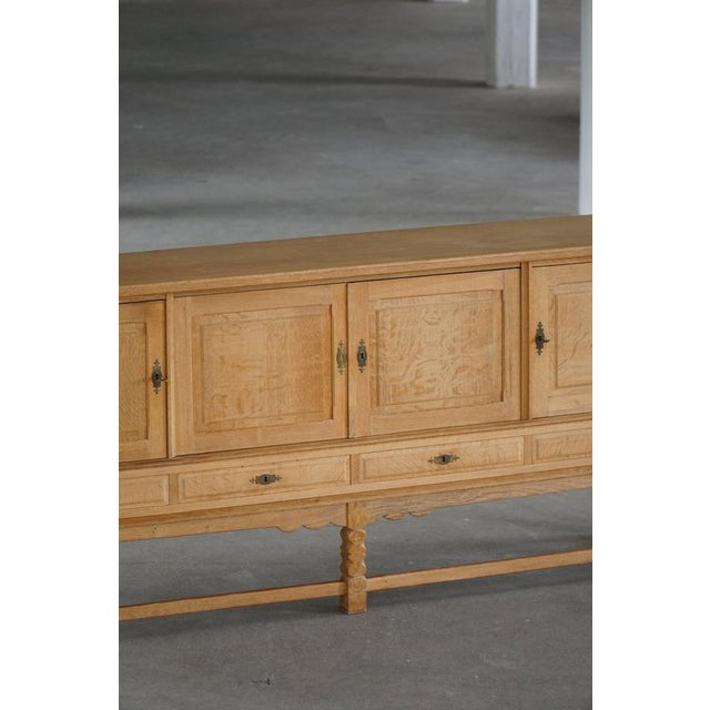 1960s Mid-Century Modern Brutalist Sideboard in Oak by Henning Kjærnulf, 1960s For Sale - Image 5 of 18