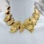 Metal Oscar De La Renta 22k Gold-Plated Pewter & Brass Ginkgo Leaf Statement Necklace For Sale - Image 7 of 13