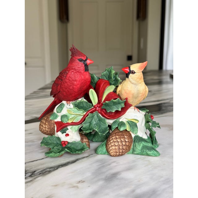 Lenox Winter Greetings Porcelain Cardinal Motif Candle Holder For Sale - Image 13 of 13