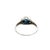 Elegant vintage ring crafted in solid 18K white gold. Featuring a deep blue sapphire center accented by sparkling diamonds...