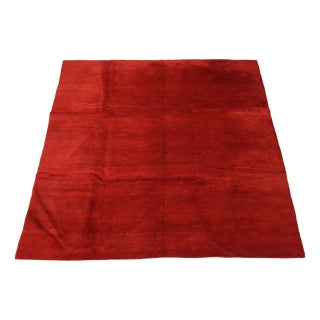 Middle Eastern Red Gabbeh Rug in Wool For Sale