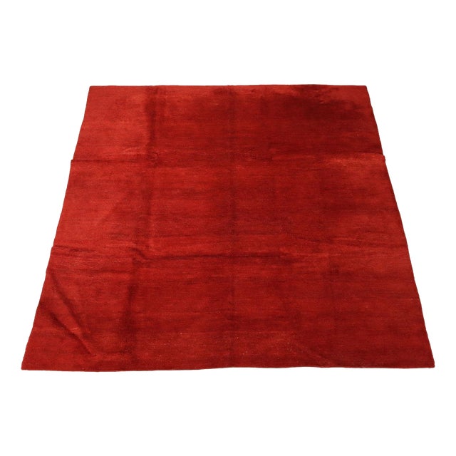 Middle Eastern Red Gabbeh Rug in Wool For Sale