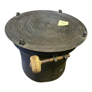 1930s Burmese Karen Bronze Frog Drum For Sale
