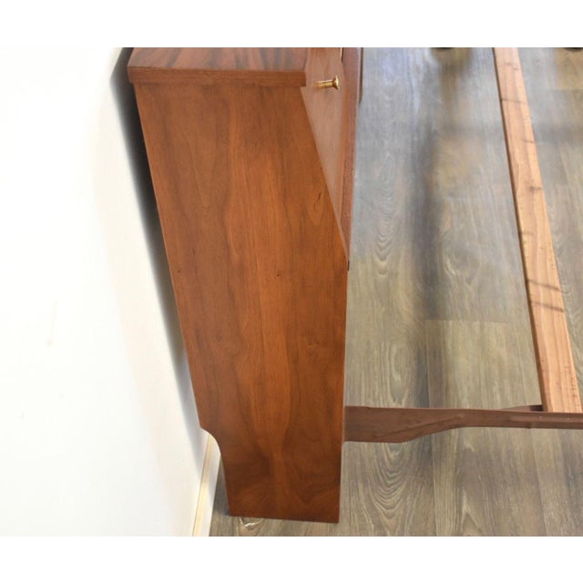 1960s 1960s Walnut Mid Century Full Bed For Sale - Image 5 of 10