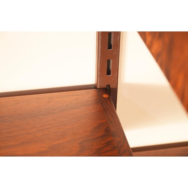 1960s Rosewood 4-Bay Fm Reolsystem Wall Unit by Kai Kristiansen for Feldballes Mobelfabrik For Sale - Image 9 of 14