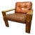 Mid-Century Brutalist Bonanza Armchair in Cognac Leather with Wooden Frame by Esko Pajamies, Finland, 1960s For Sale