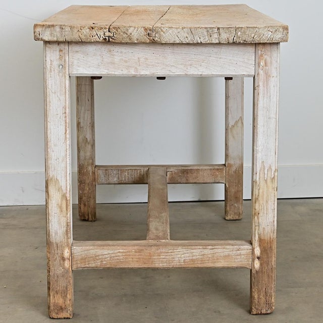 English 19th Century Limed Beech Prep Table For Sale - Image 15 of 15