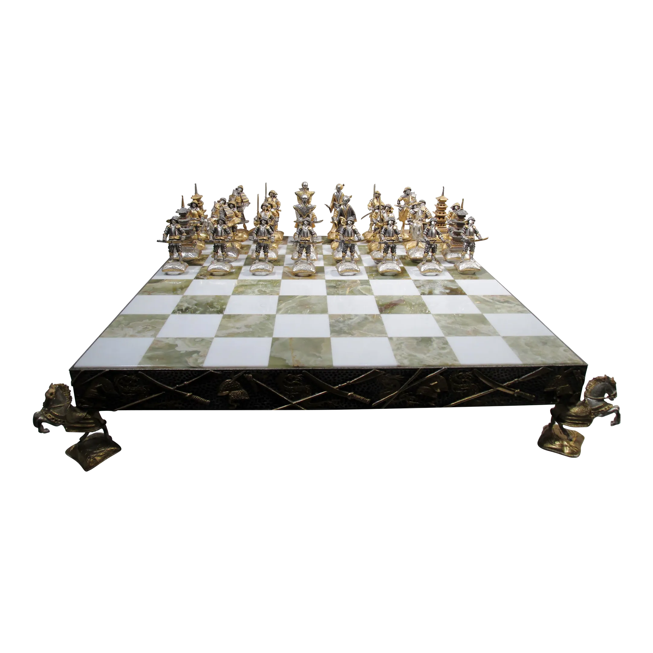 Late 20th Century Piero Benzoni Samurai Chess Set Battle of