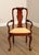 High Quality Vintage Carved Mahogany Arm Chair with Gooseneck Arms