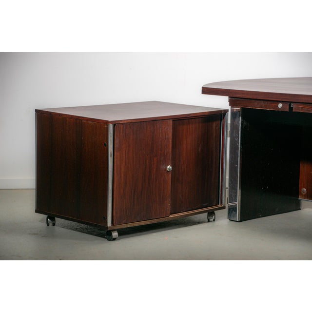Wood Galileo Series Executive Desk by Ennio Fazioli for Mim Roma, 1970s For Sale - Image 7 of 18