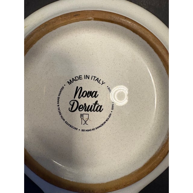 Vintage Mid Century Hand-Painted Italian Ceramic Spoon Rest by Nova Deruta For Sale - Image 4 of 6