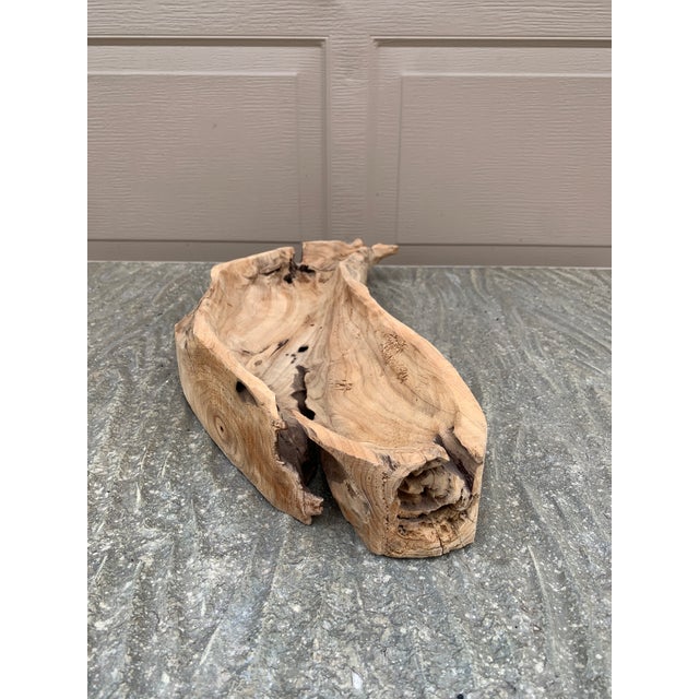 Vintage Folk Art Hand Carved Driftwood Whale Serving Tray For Sale - Image 9 of 10