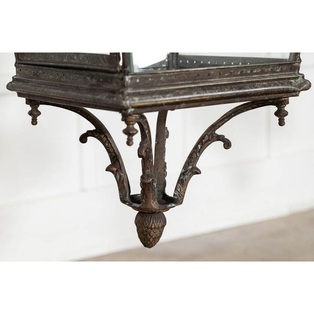 Large French Bronze and Iron Lantern For Sale - Image 5 of 10