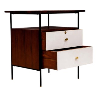 Side Table in Metal, Rosewood and Formica, Geraldo de Barros for Unilabor, 1950s - Lot 439A For Sale