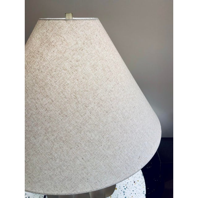 Organic Modern Matte White Wavy Porcelain Javary Table Lamp For Sale In Atlanta - Image 6 of 6