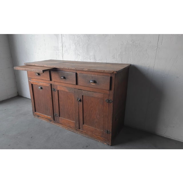 Late 19th Century Antique European Farmhouse Wood Cupboard Cabinet Sideboard For Sale - Image 5 of 14
