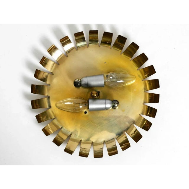 Mid-Century Modern Glass & Brass Ceiling Lamp, 1960s For Sale - Image 9 of 18