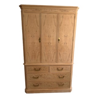 Drexel Heritage Burl Wood Armoire / Tv Cabinet – Vintage For Sale