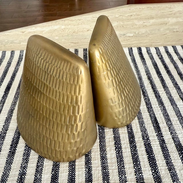 Mid Century Modern Ben Seibel Jenfredware Textured Wedge Bookends Vintage MCM For Sale - Image 11 of 12