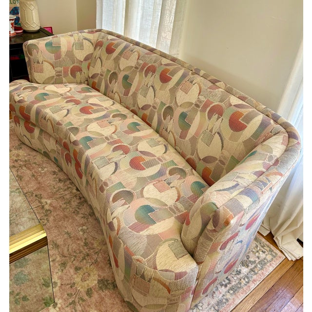 1980s Vladimir Kagan Style Post Modern Curved Sofa For Sale - Image 10 of 10
