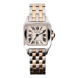 Cartier Santos Demoiselle 2698 Two-Tone Steel & 18k Gold Ladies Bracelet Watch For Sale
