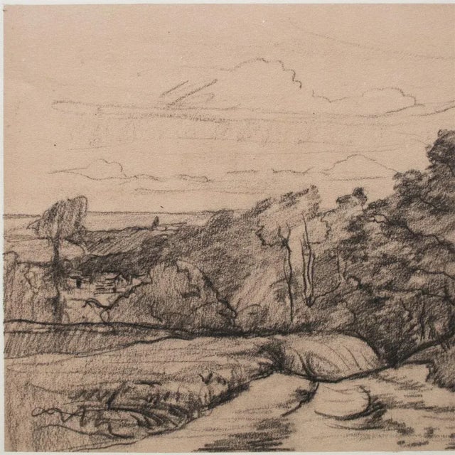 French 1959 Charles-Francois Daubigny "Landscape" Large Vintage Lithograph For Sale - Image 3 of 8