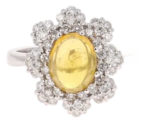 2.36 Carat Tourmaline Diamond 14 Karat White Gold Cocktail Ring, Size 7