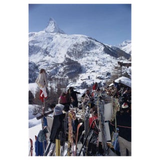 Slim Aarons, Zermatt Skiing, Estate Stamped Photographic Print, 1968 / 2020s For Sale