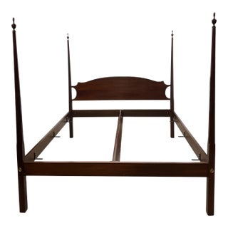 Vintage Traditional Chippendale Style Mahogany King Size Four Poster Bed For Sale