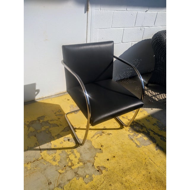 Late 20th Century Late 20th Century Knoll Brno Tubular Leather Armchair For Sale - Image 5 of 8
