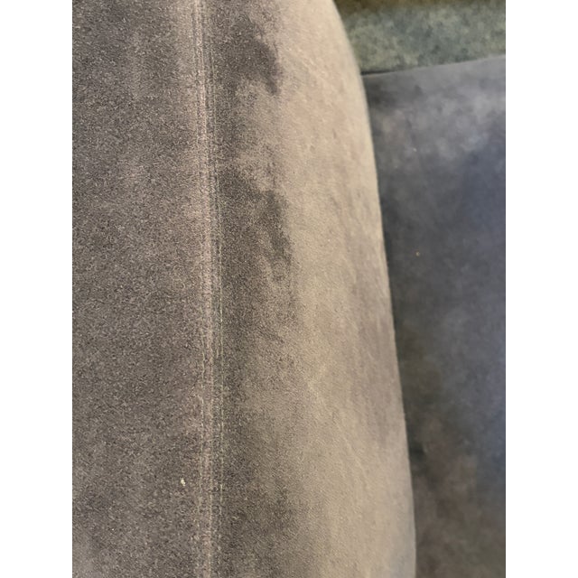 Ink Blue 1990s Ralph Lauren Penthouse Modern Chrome and Suede Lounge Chairs For Sale - Image 8 of 9