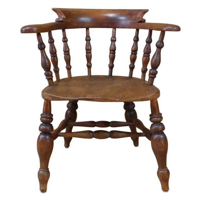 Tan 19th Century Victorian Captain's Chair For Sale - Image 8 of 8