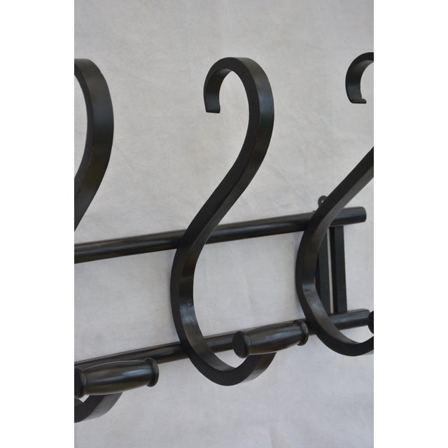 Wood Vintage Ebonised Bentwood Coat Rack Coat Hooks, 1940 For Sale - Image 7 of 15