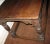 English oak refectory table with balustrade turned legs and stretcher base. Original finish with great patina. Maintains...