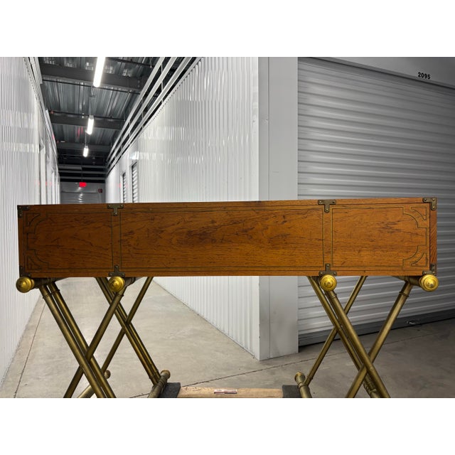 Drexel Oxford Square Series Campaign Desk For Sale - Image 10 of 10