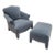 Vintage Postmodern Donghia Luciano Lounge Chair & Ottoman Newly Upholstered in Mohair For Sale