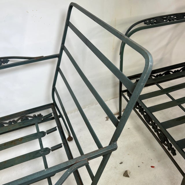 Vintage Woodard Style CastIron Lounge Chair’s - a Pair For Sale - Image 12 of 13